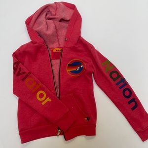 Aviator nation kids zip up sweater - used